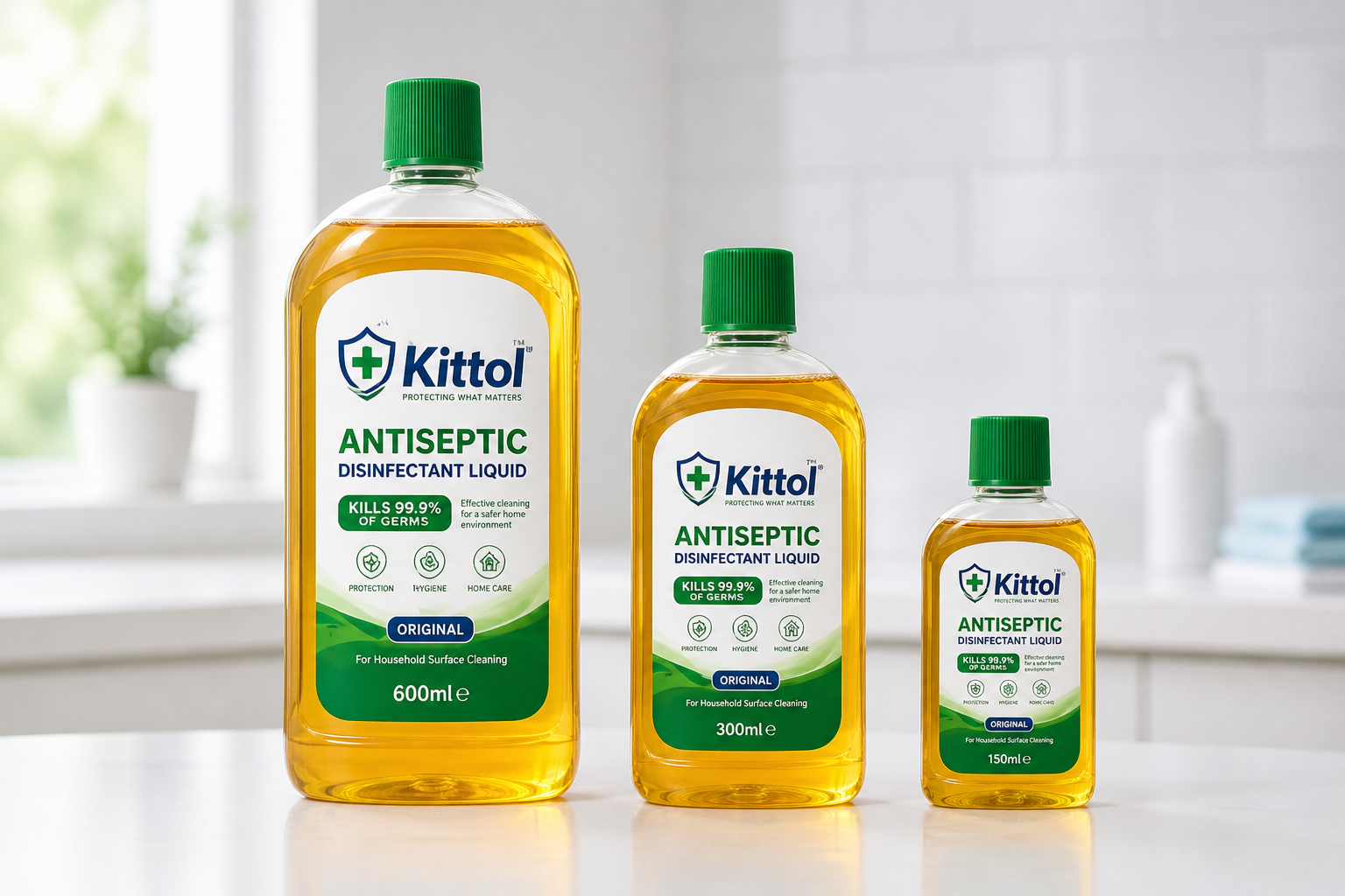 Kittol Antiseptic Disinfectant - Available in 150ml, 300ml, and 600ml
